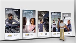 Chevy Set of 5 - 4' x 8' Certified Service Tension Graphic Inserts